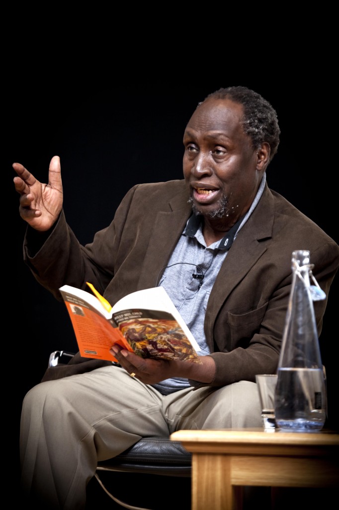 Ngugi wa Thiong'o speaking at the lunchtime event